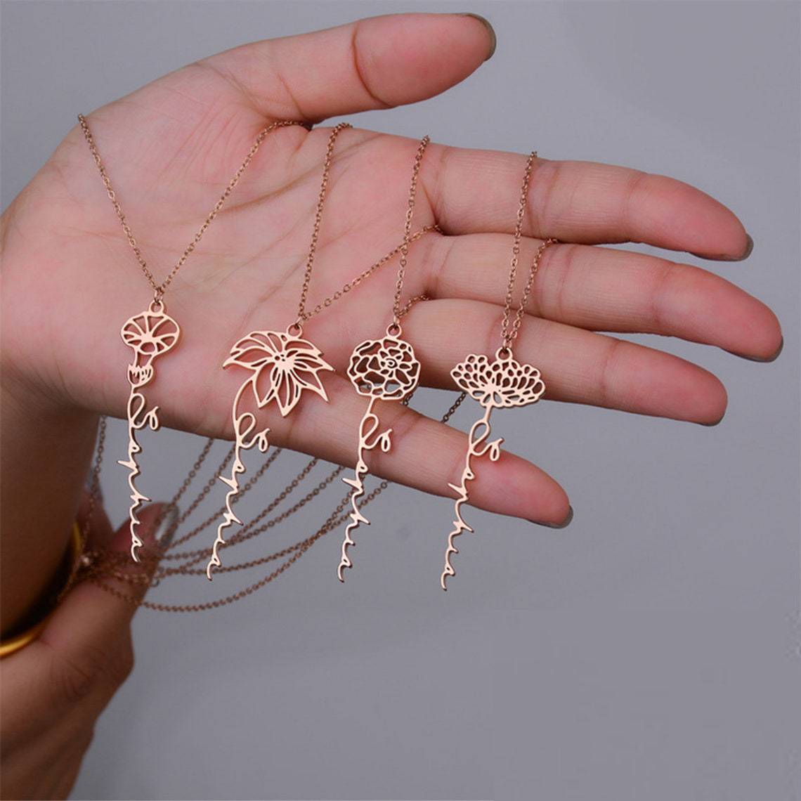 Birth Flower Necklace