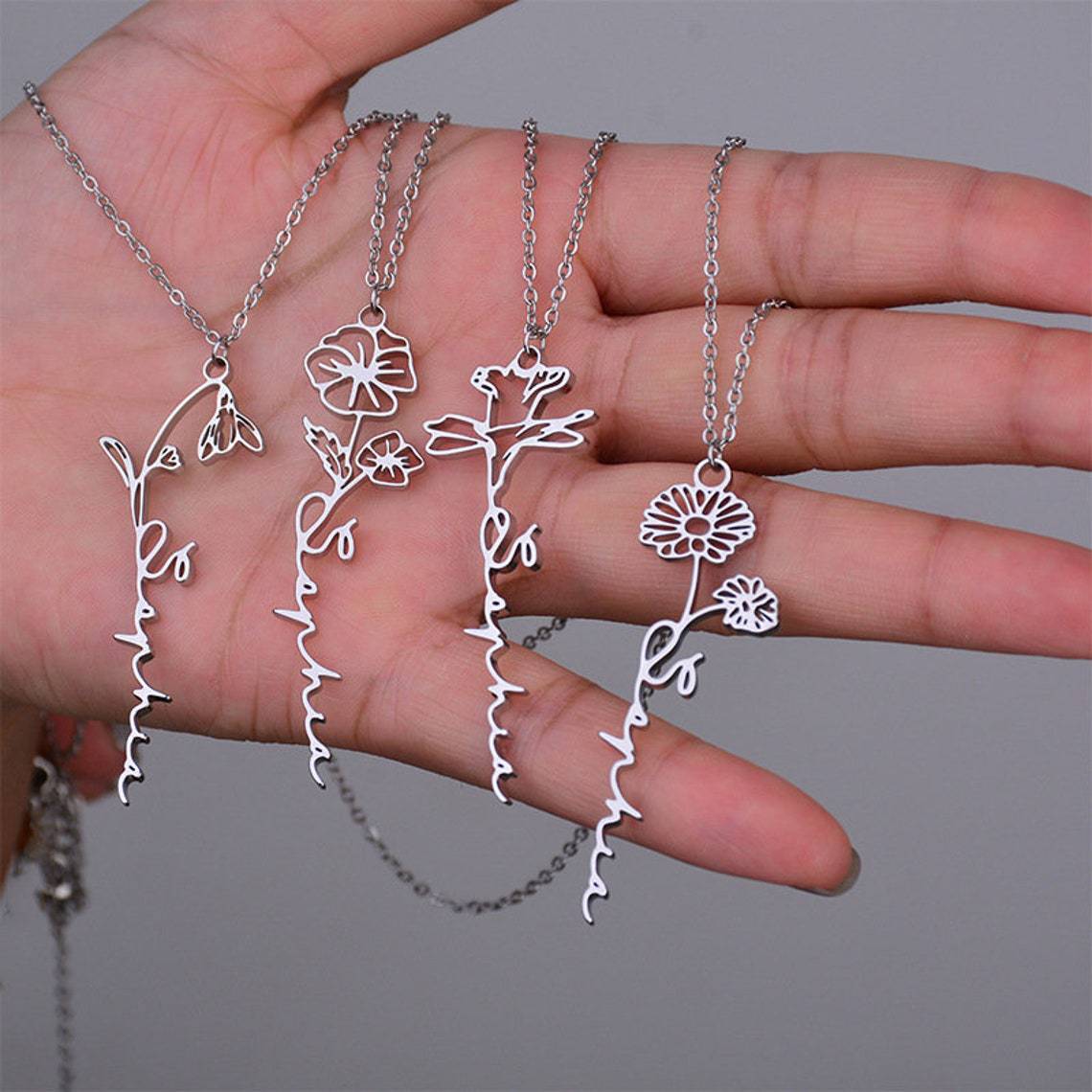 Birth Flower Necklace